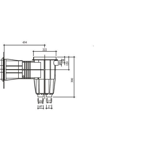 Szkimmer fóliás STD XL 6/4"BM / D50