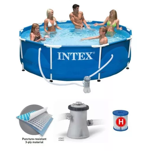 Intex Fémvázas medence vízforgatóval #28202