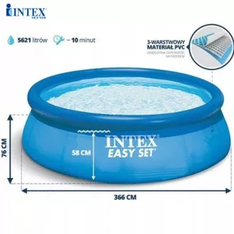 Intex puhafalú medence (3,66 x 76cm) #28130