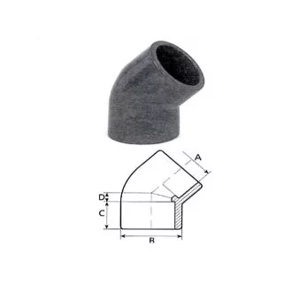 PVC Könyök 45° D050 PN16