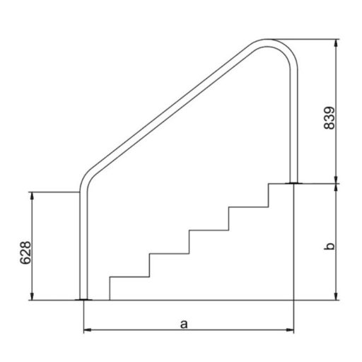 Medence lépcső korlát - 660x1219 cm