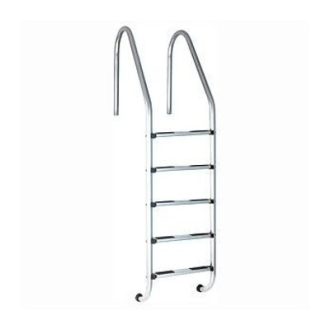 Nemesacél létra 5 fokos nagy ívű saválló