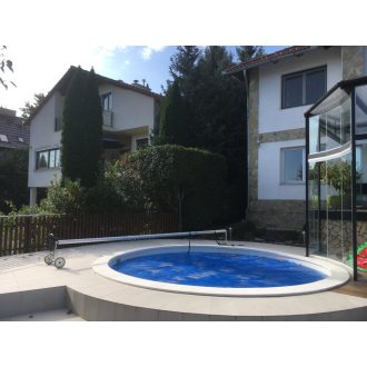   Műkő medence szegélykő - Szakállas bálna profil - Fokozottan csúszásmentes