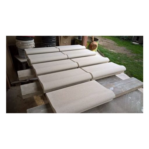 Műkő medence szegélykő - Szakállas bálna profil - Fokozottan csúszásmentes