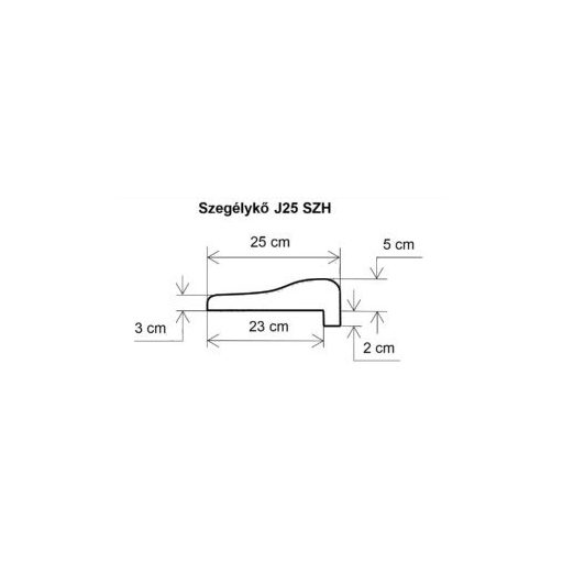 Műkő medence szegélykő - Szakállas bálna profil - Fokozottan csúszásmentes