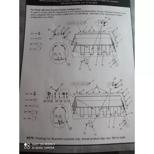 Intex medencéhez, vízszintes csőváz #10925
