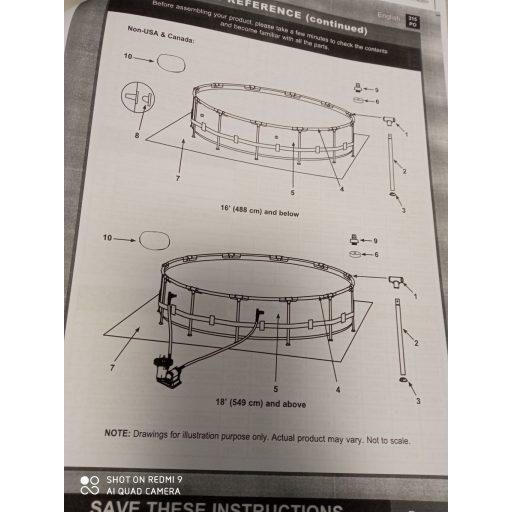 Intex medencéhez, függőleges csőváz #12823