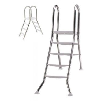 Kétágú rozsdamentes létra 4+4 fokos