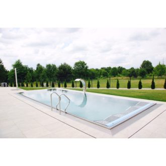 Rozsdamentes medence 4x2,6x1,3 feszített víztükör