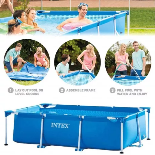 Intex Szögletes fémvázas medence 3m x 2m x 0,75 m #28272