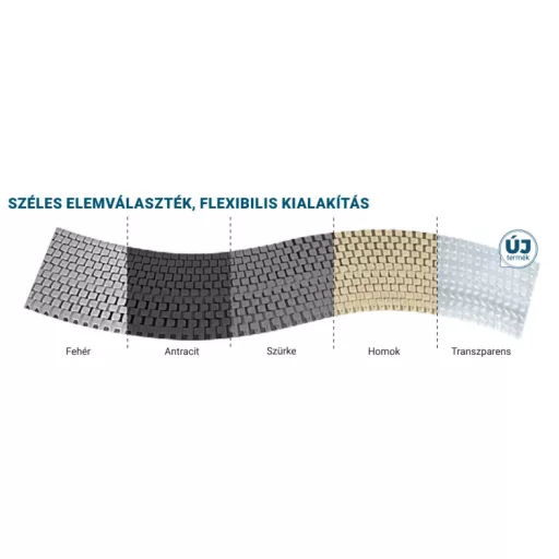 Túlfolyó rács flexibilis Square - Transzparens 250mm