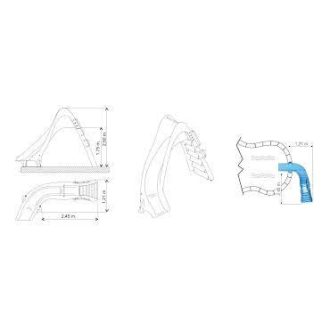 Csúszda lépcsős balos 1,75M