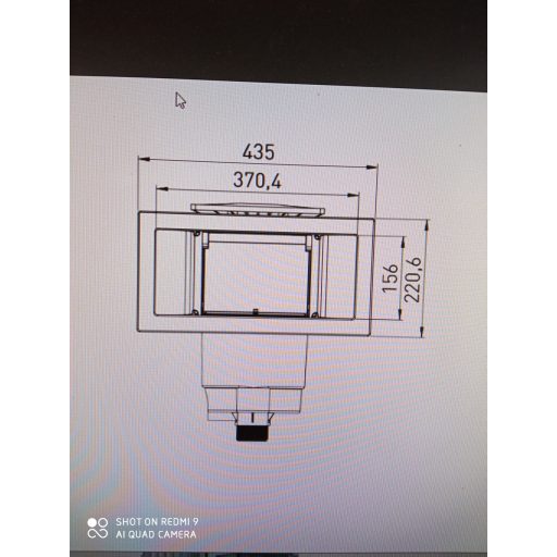 Design szkimmer betonos/fóliás A400 antracit 6/4"BM / 2"KM / D50