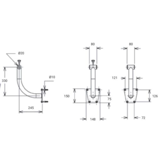 Szolárfólia csörlő láb, fali konzollal