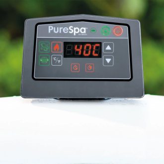   INTEX PureSPA Greywood Deluxe jacuzzi 4 személyes kerek 196 x 71 cm szürke / fehér #28440