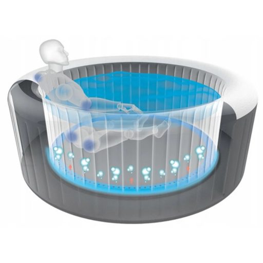 INTEX PureSPA Greywood Deluxe jacuzzi 4 személyes kerek 196 x 71 cm szürke / fehér #28440