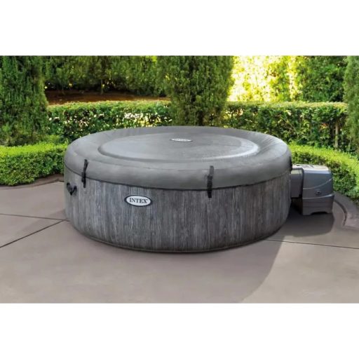 INTEX PureSPA Greywood Deluxe jacuzzi 4 személyes kerek 196 x 71 cm szürke / fehér #28440
