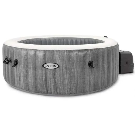 INTEX PureSPA Greywood Deluxe jacuzzi 4 személyes kerek 196 x 71 cm szürke / fehér #28440