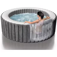   INTEX PureSPA Greywood Deluxe jacuzzi 6 személyes kerek 216 x 71 cm szürke / fehér #28442
