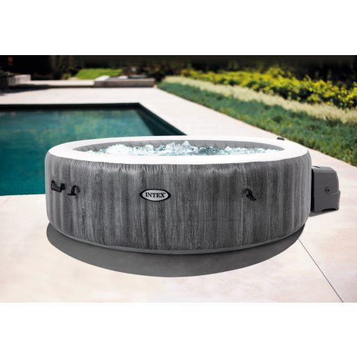 INTEX PureSPA Greywood Deluxe jacuzzi 6 személyes kerek 216 x 71 cm szürke / fehér #28442