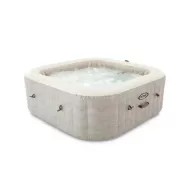   INTEX PureSpa Chevron Deluxe jakuzzi 6 személyes szögletes 196 x196 x 71cm bézs / fehér #28472