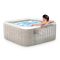 INTEX PureSpa Chevron Deluxe jakuzzi 6 személyes szögletes 196 x196 x 71cm bézs / fehér #28472