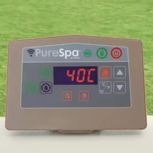 INTEX PureSpa Chevron Deluxe jakuzzi 6 személyes szögletes 196 x196 x 71cm bézs / fehér #28472