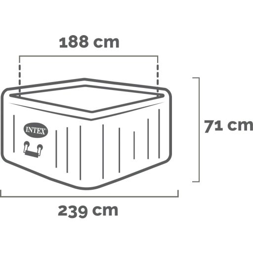 INTEX PureSpa Chevron Deluxe jakuzzi 6 személyes szögletes 196 x196 x 71cm bézs / fehér #28472