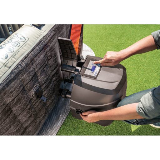 INTEX PureSpa Greystone Deluxe jakuzzi 4 személyes szögletes 175 x 175 x 71 cm szürke / fehér #28450