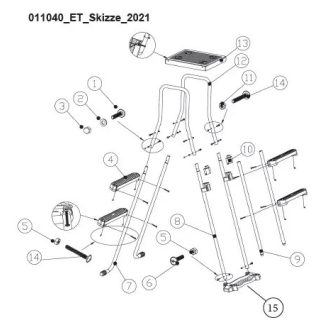   Csomagolás sérült - Steinbach medence létra 90 cm levehető lépcsőkkel