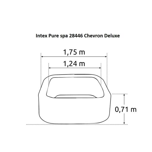 INTEX PureSpa Chevron Deluxe jakuzzi 4 személyes szögletes 175 x175 x 71cm bézs / fehér #28446