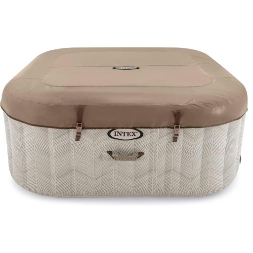 INTEX PureSpa Chevron Deluxe jakuzzi 4 személyes szögletes 175 x175 x 71cm bézs / fehér #28446