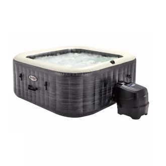   INTEX PureSpa Greystone Deluxe jakuzzi 6 személyes szögletes 193 x 193 x 71 cm szürke / fehér #28452