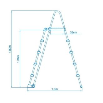 Intex medence létra 132 cm levehető lépcsőkkel #28077