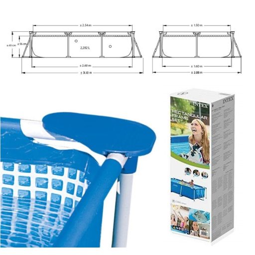 Intex Szögletes fémvázas medence 2,6m x 1,6m x 0,65 m #28271